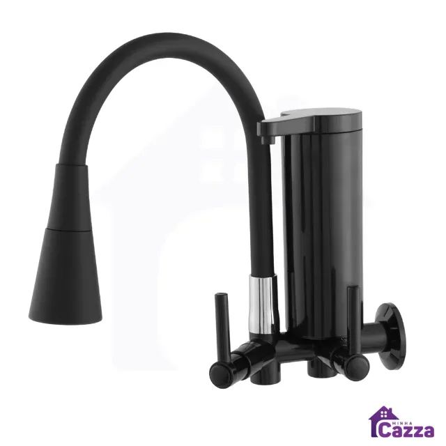Torneira de Parede Gourmet Com Filtro Slim para Cozinha Preta  - Foto 3
