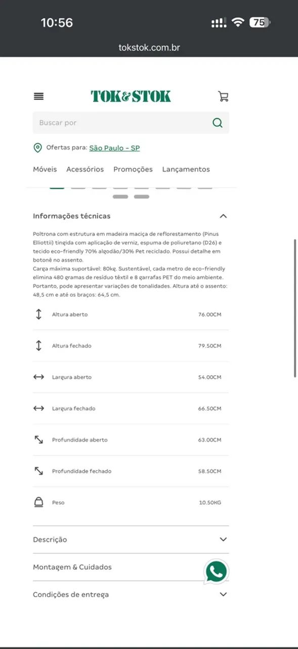 Cadeira Tokstok  - Foto 4