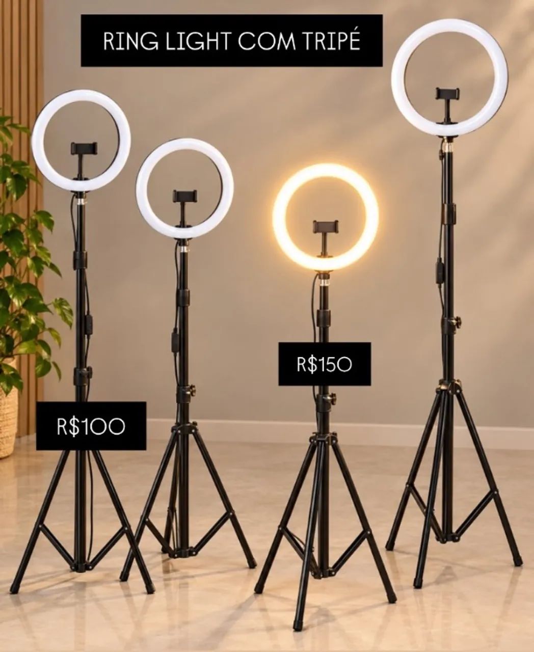 Ring light com tripé 