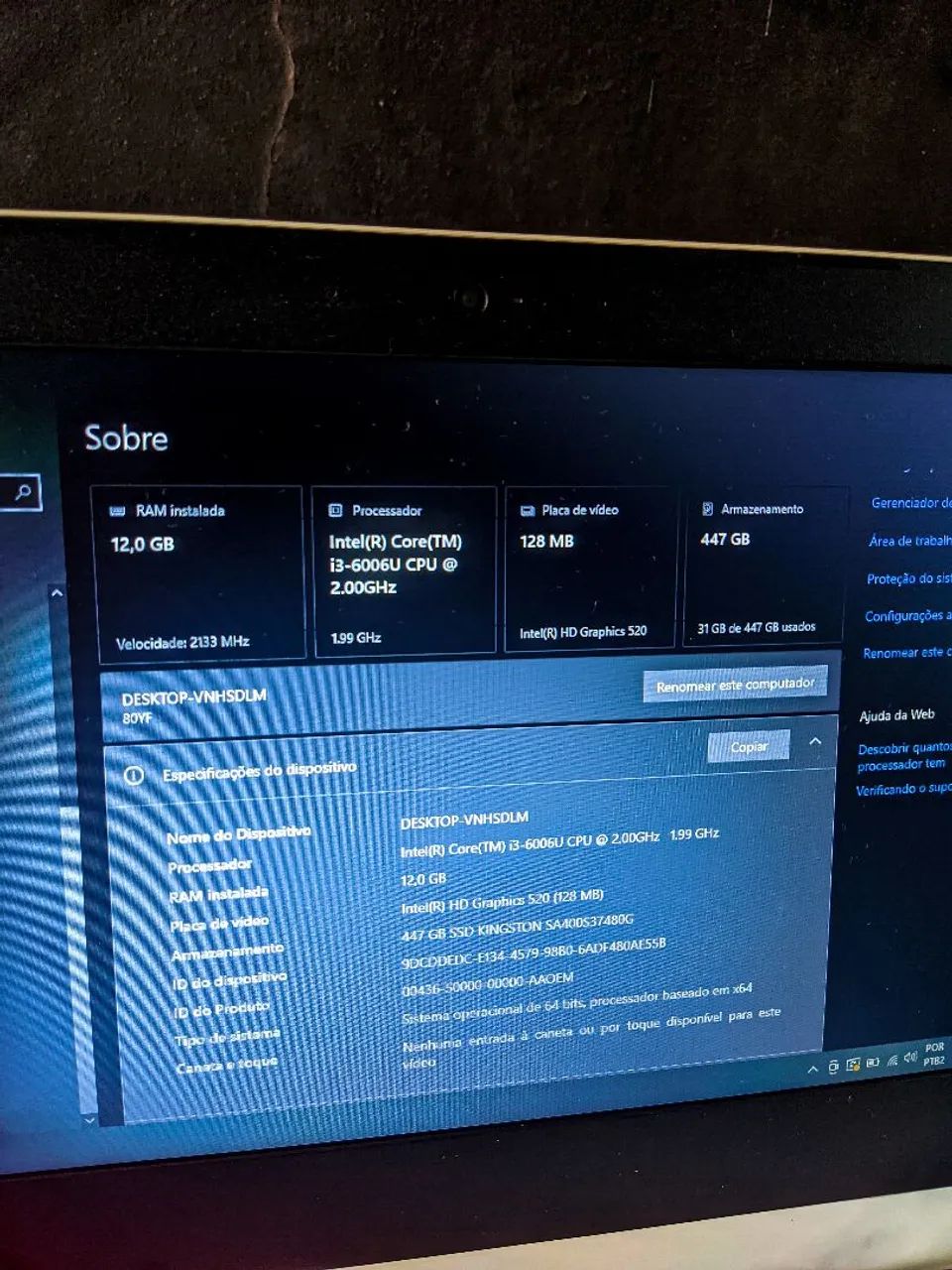 Notebook Lenovo i3 12gb de Memória DDR4 500GB SSD - Foto 3