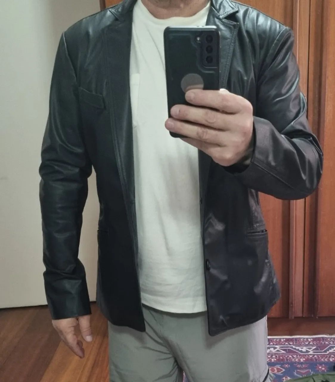Blazer de Couro Slim Preto (novo) - Foto 3