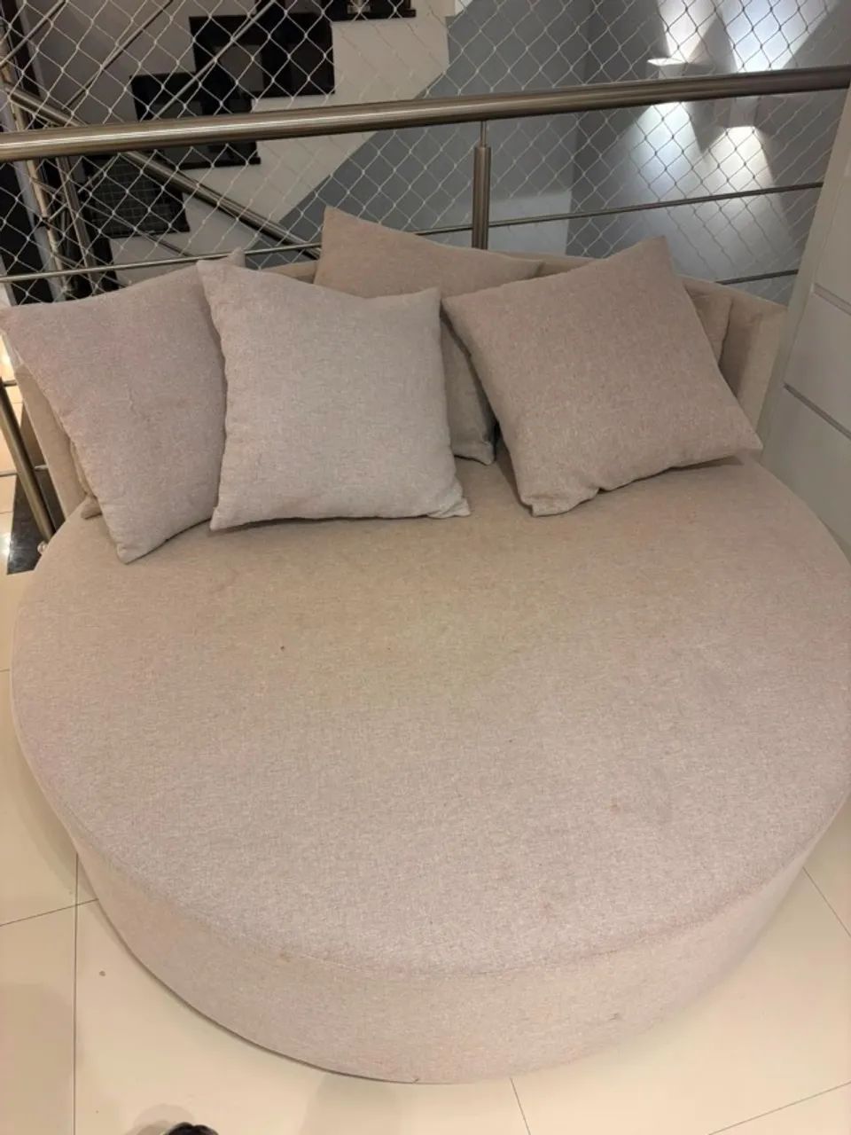 Sofá Chaise Redondo Bege  - Foto 3
