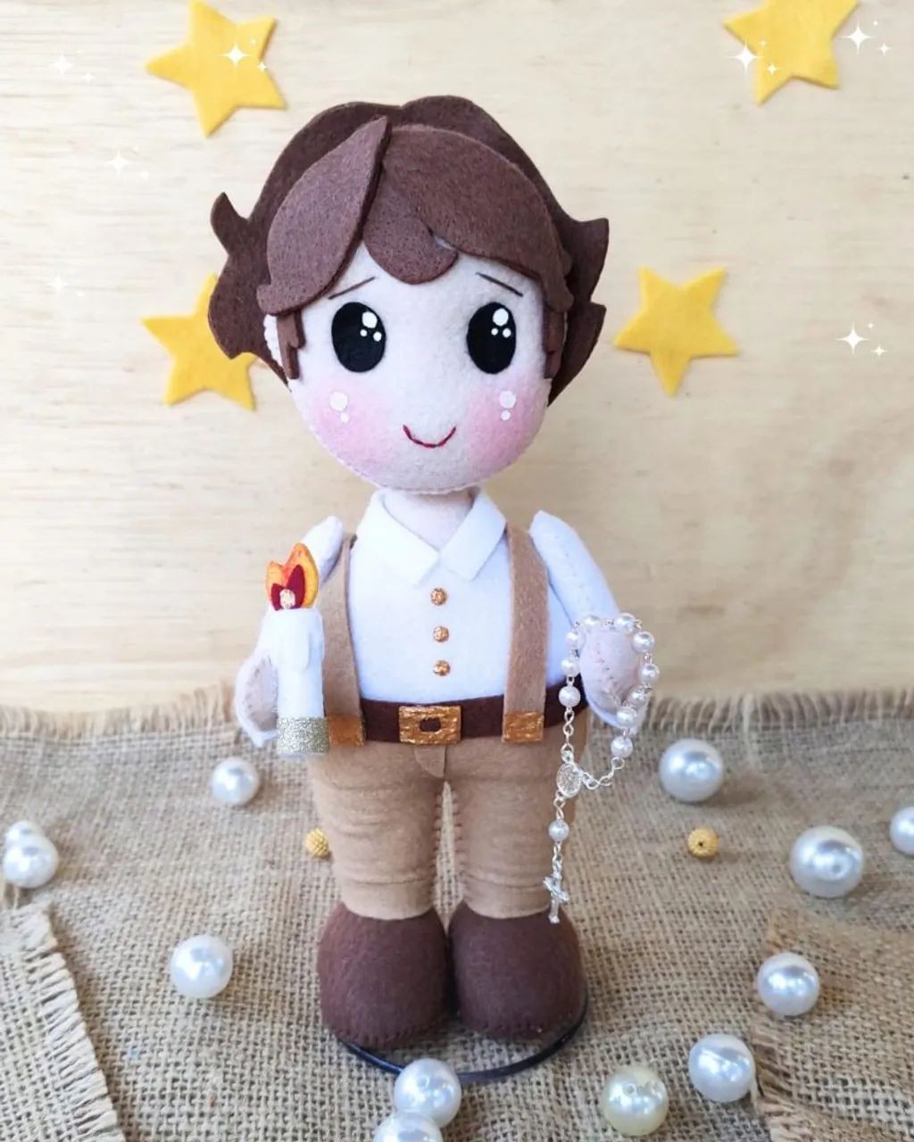 Decoração Batizado kit Bonecos em feltro - Foto 4
