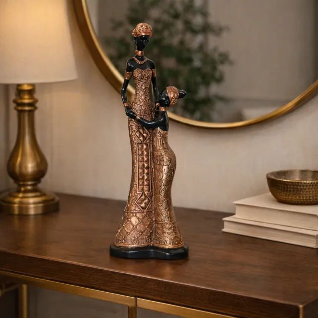Escultura Africana com Filha Rose 