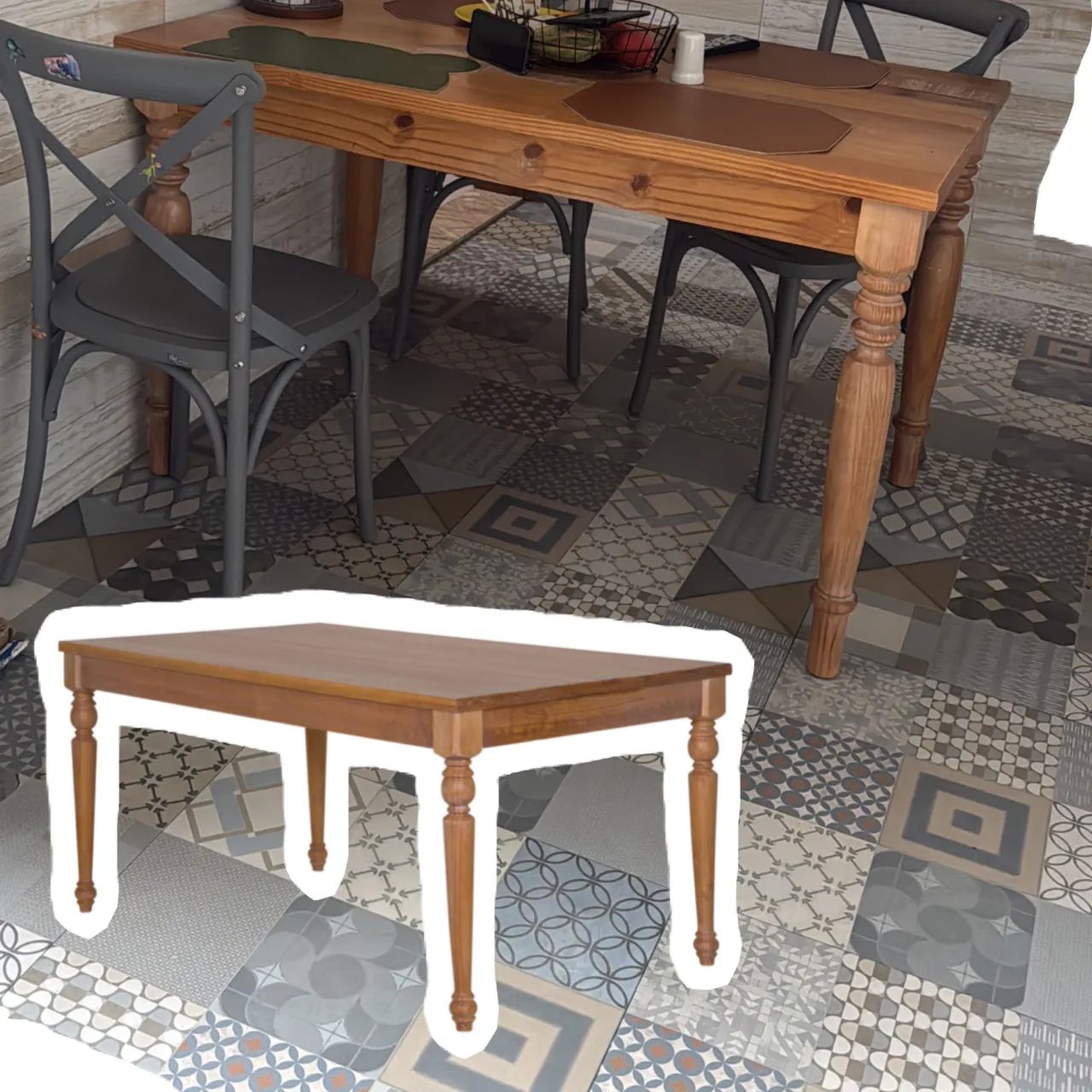 Mesa de jantar madeira tok stok 