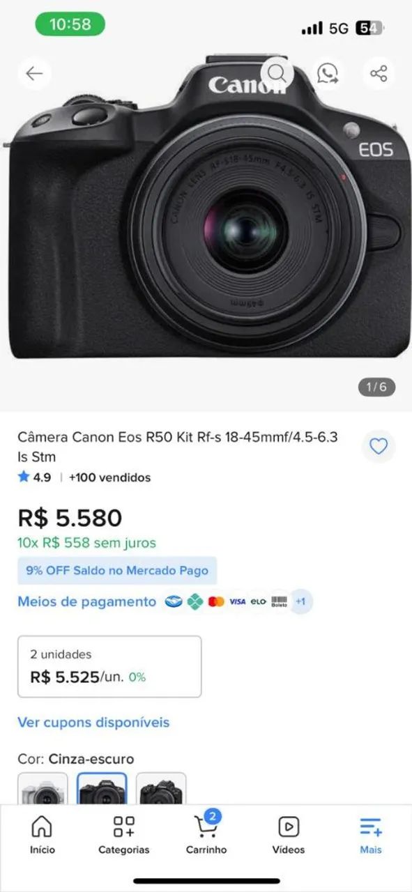 Câmera EOS R50 - Foto 4