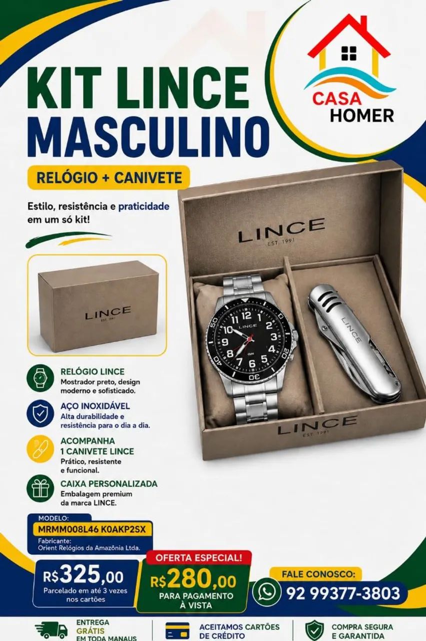 Relógio Lince Masculino 