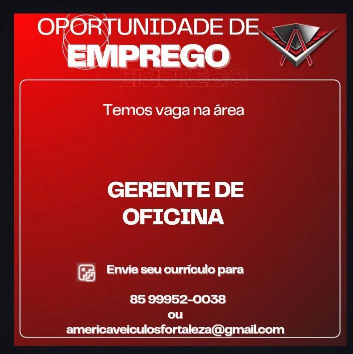 Vaga de Gerente de Oficina 