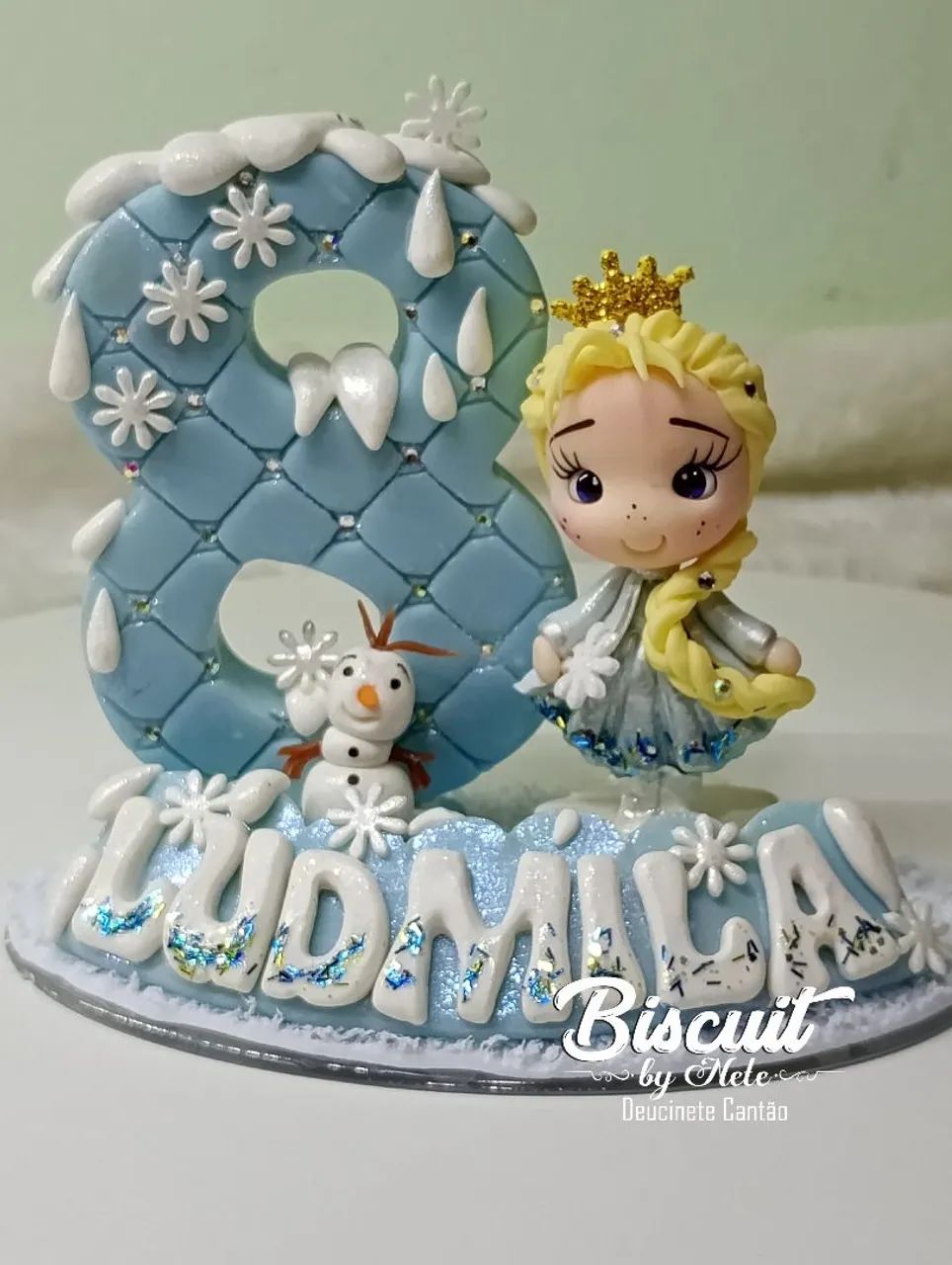 Vela Personalizada Frozen em Biscuit  - Foto 3
