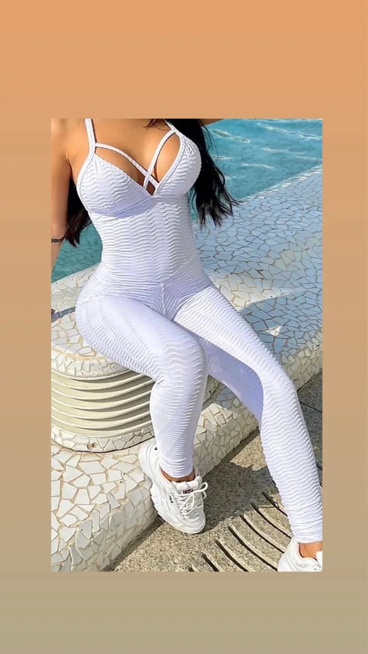 Macacão brocado fit empina bumbum - Foto 3