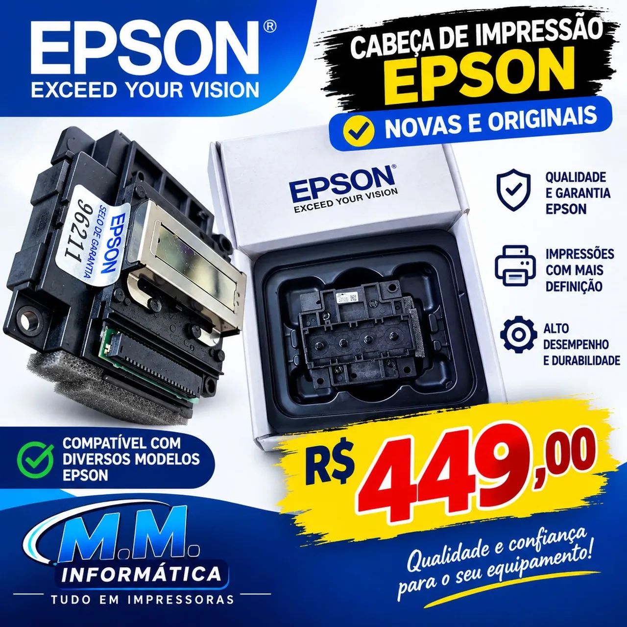 Cabeças de impressão Epson e Canon 