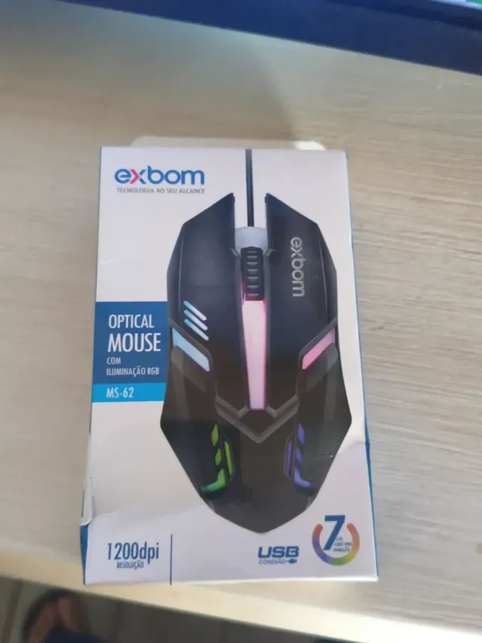 Mouse Gamer Usb Com Fio Óptico Led Rgb 1200dpi Pc Notebook - Foto 2