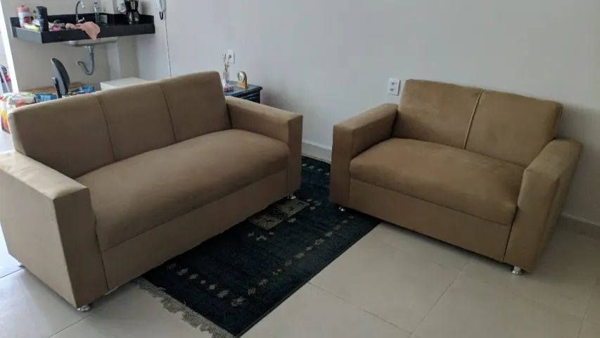 Sofá 2 e tres lugares Material suede D33 Duravel Confortável Promoção - Foto 5