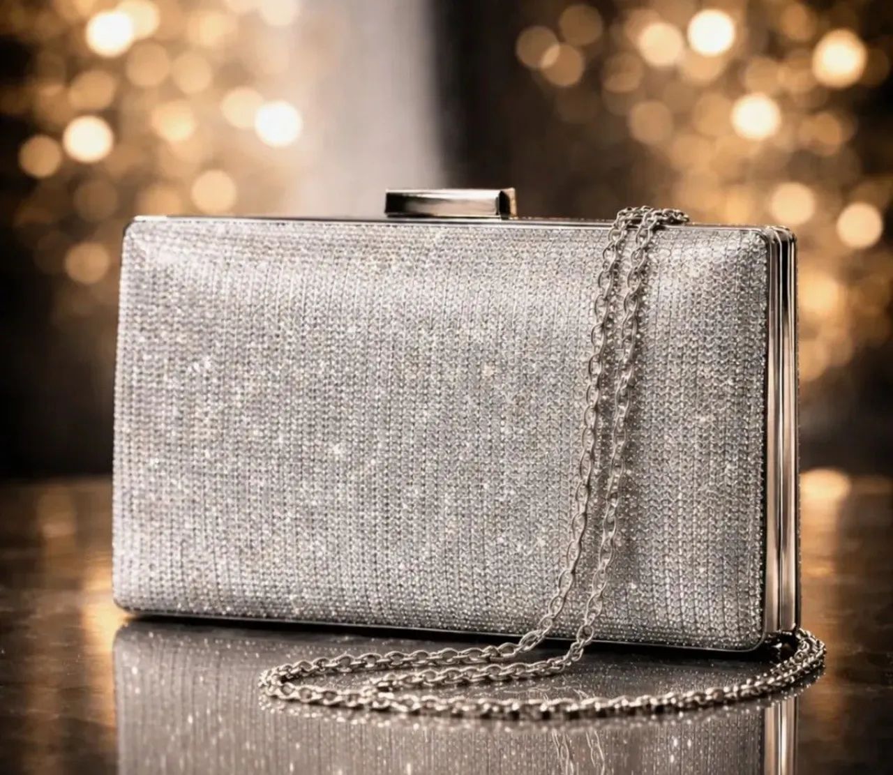 Bolsa Clutch de Festa - Prateada 