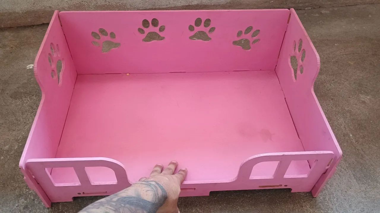 Cama cachorro madeira rosa - Foto 2