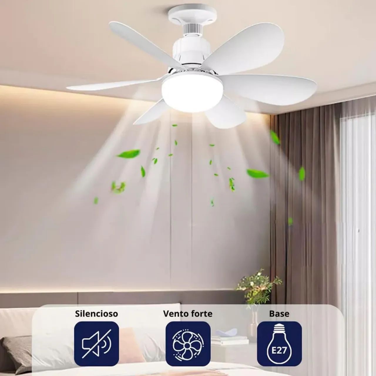 VENTILADOR DE TETO COM LUMINÁRIA  - Foto 5