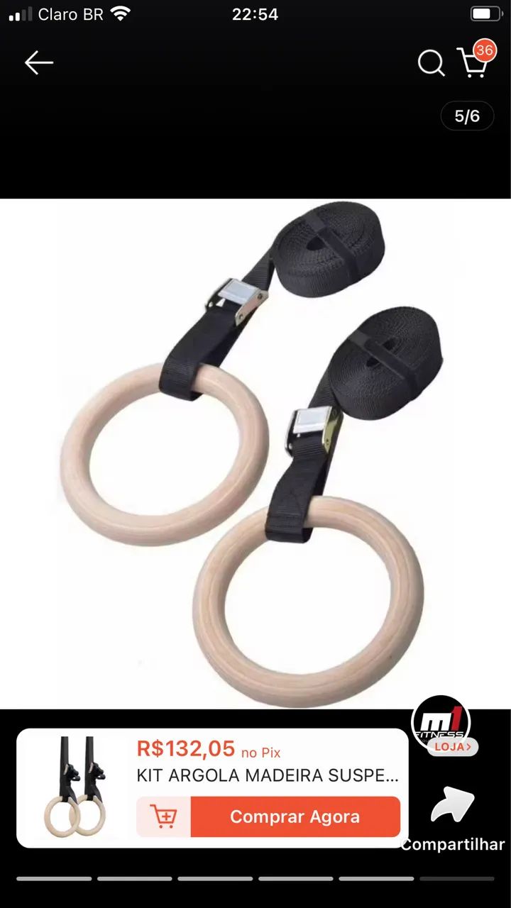 Barra fixa para push up +Argolas de madeiras - Foto 4