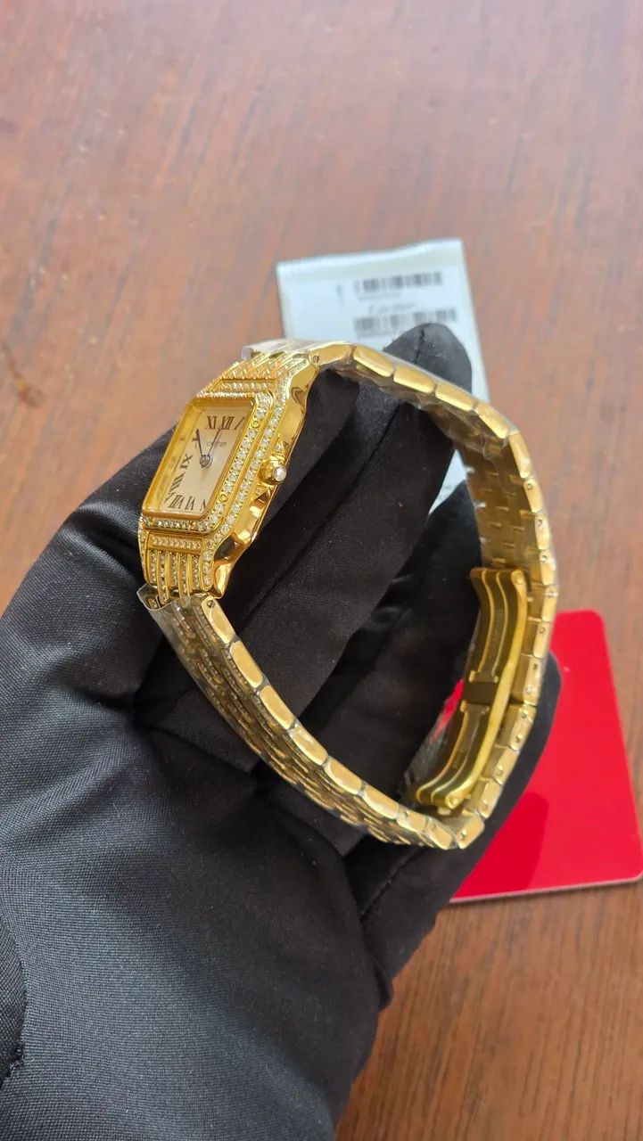 Relógio Cartier Cravejado Gold - Foto 4