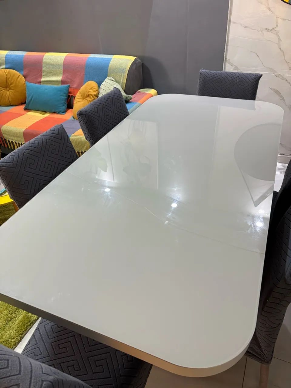 Mesa com tampo de vidro (rachada) - Foto 5