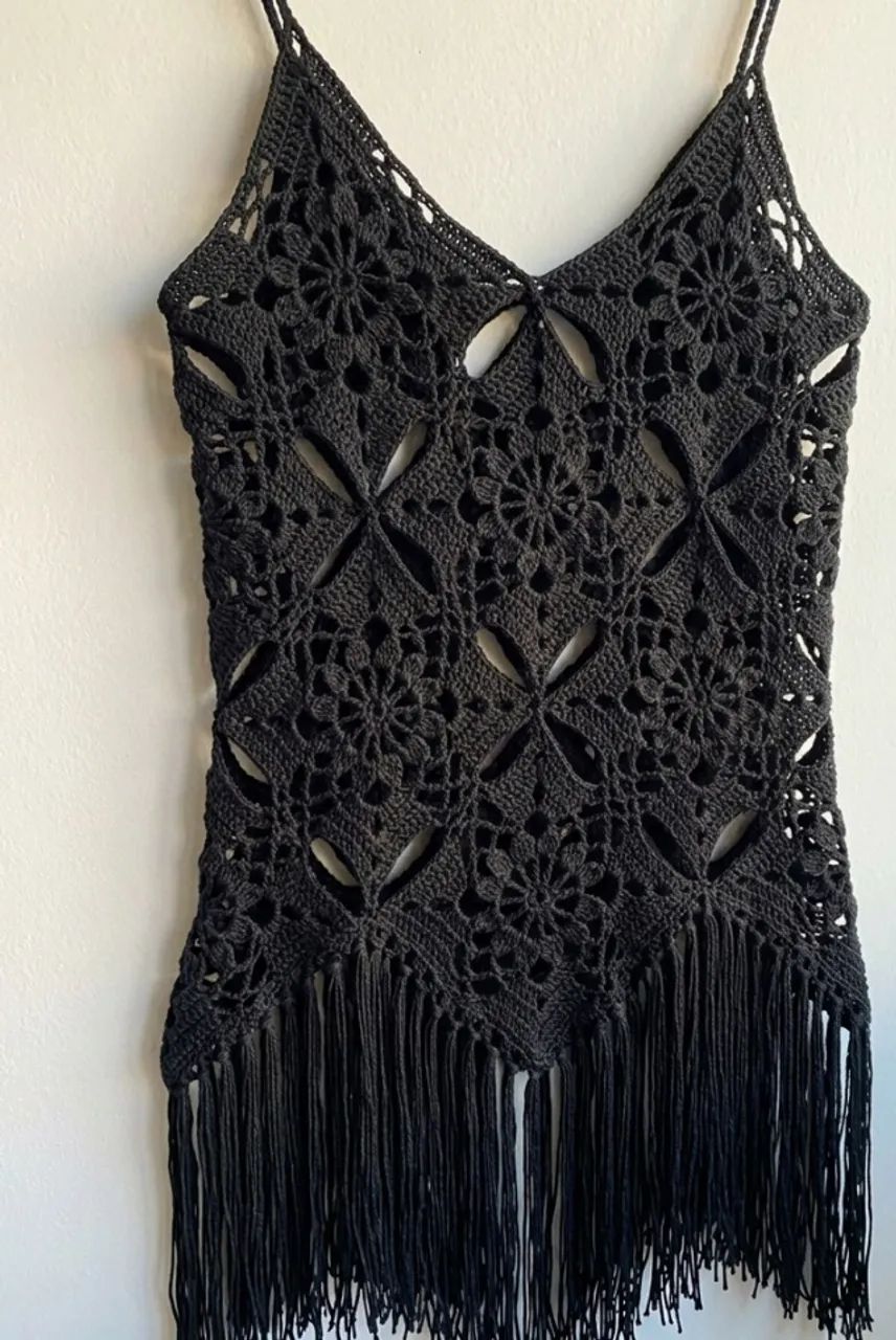 Vestido saída de praia em crochê  - Foto 4