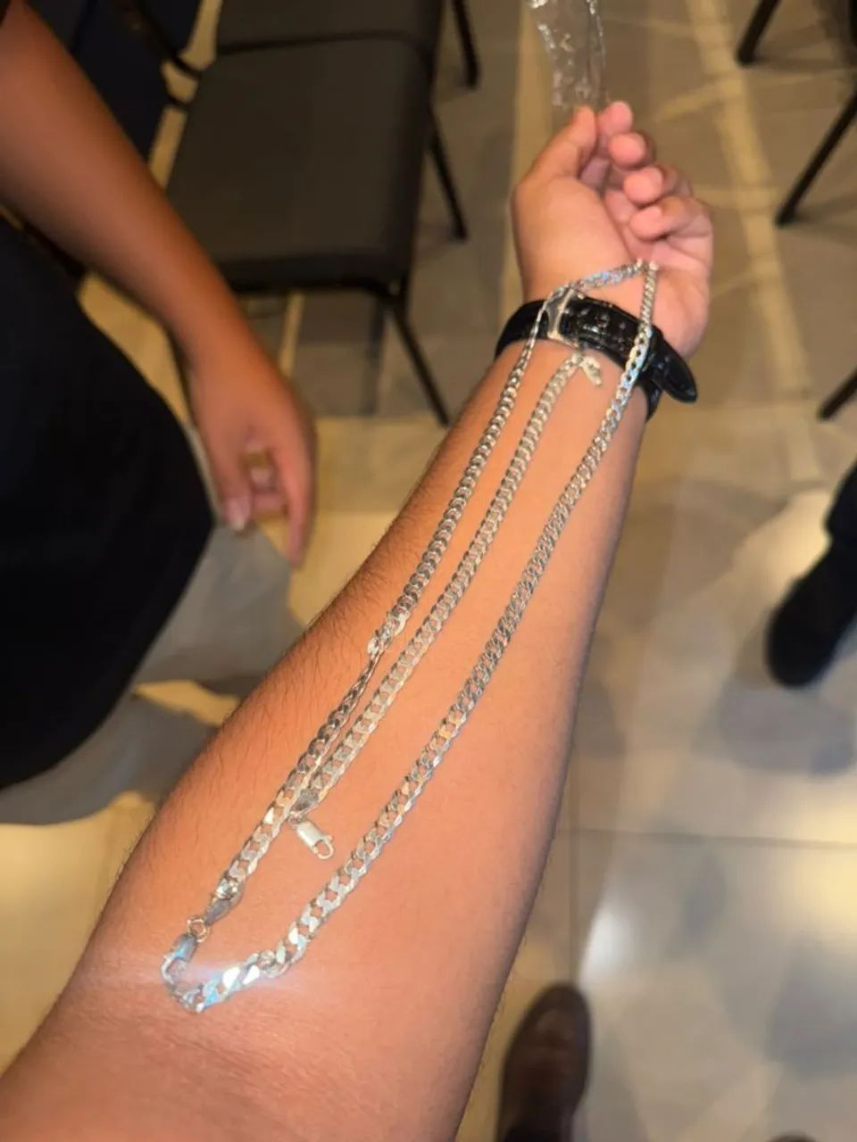 Conjunto de prata 925 (cordão e pulseira) - Foto 3