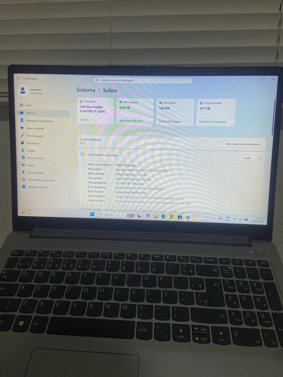 Notebook Lenovo Ideapad 1 - Intel Core i5 (LEIA DESCRIÇÃO) - Foto 4
