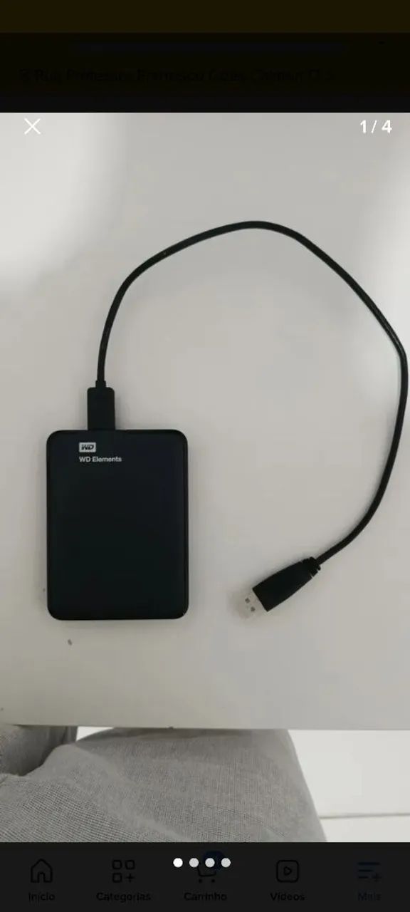 HD externo WD Elements 1 TB - Retirada no local  - Foto 4