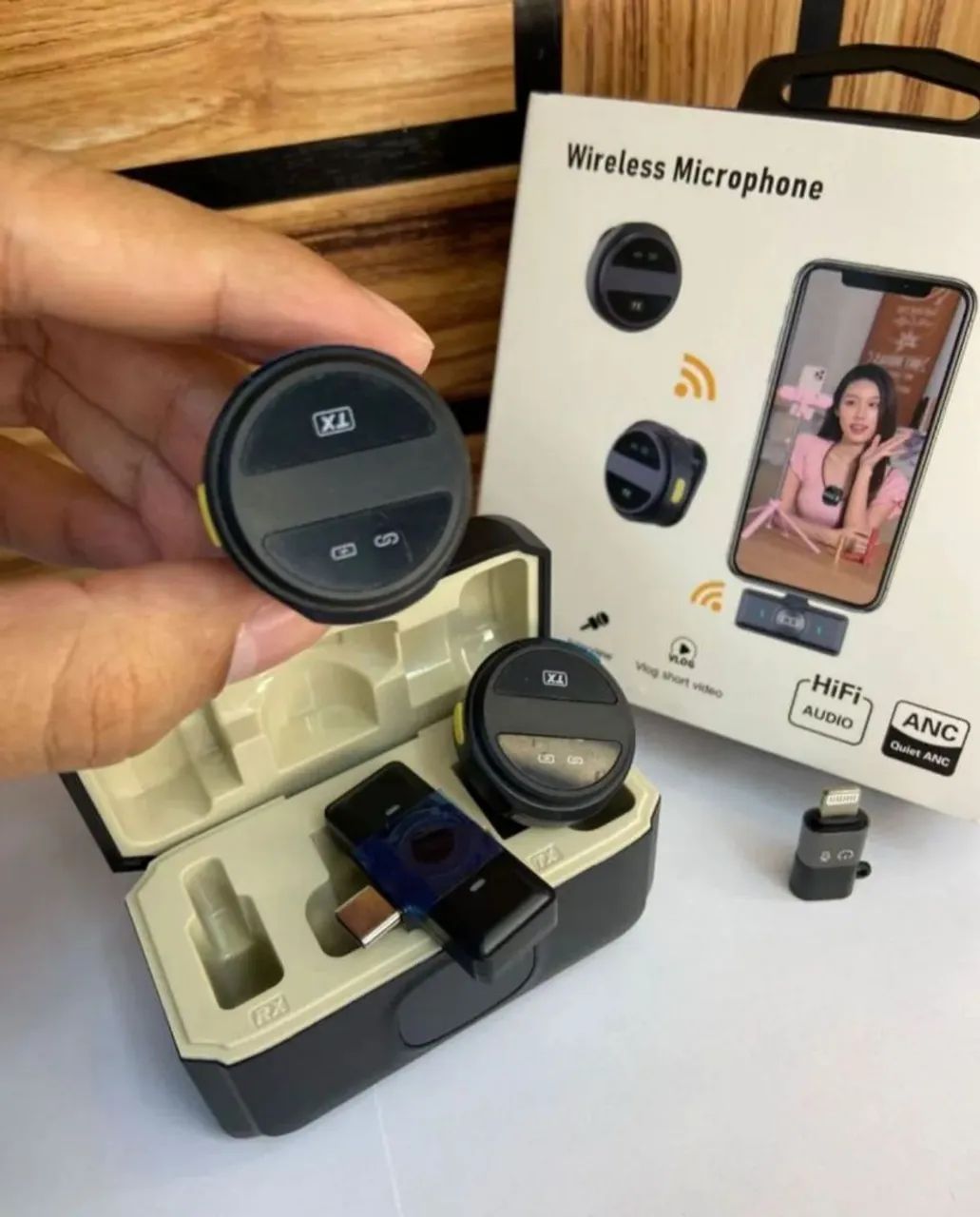 Microfone de lapela wireless 