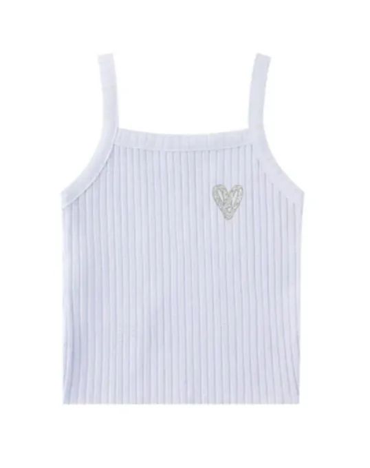 Blusa Infantil Menina Doce Ribana Canelada Branca Tam 8 Nova