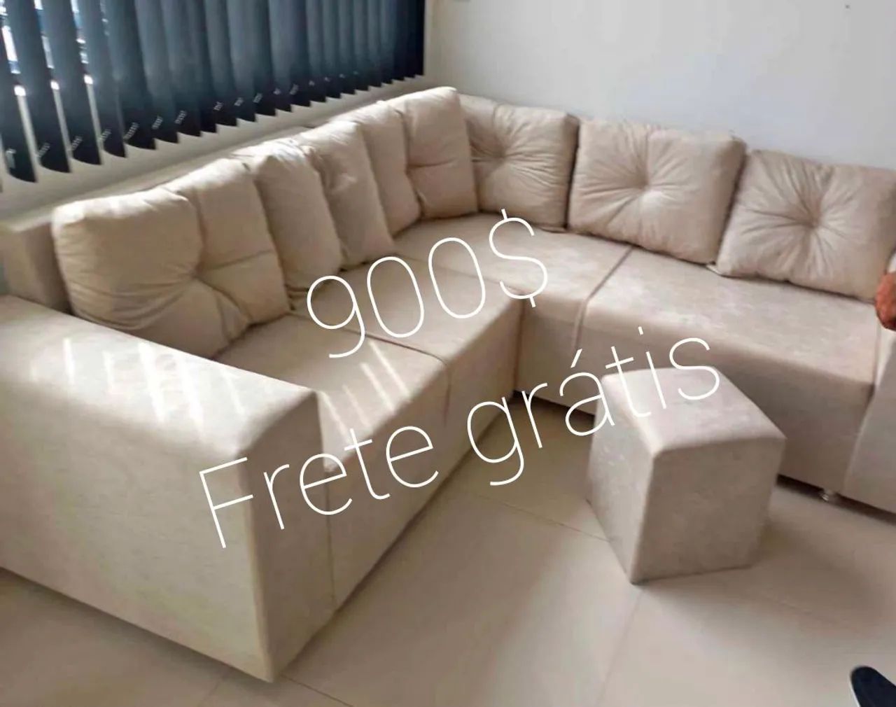 SOFA 6 LUGARES EM L + FRETE GRÁTIS + PUFF DE BRINDE  - Foto 2