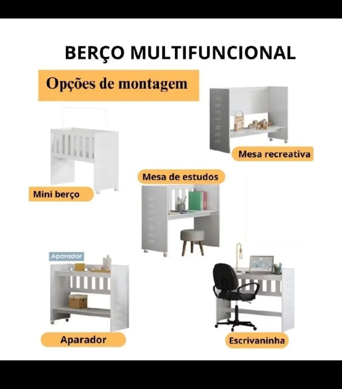 Mini berço que vira estante - Foto 4
