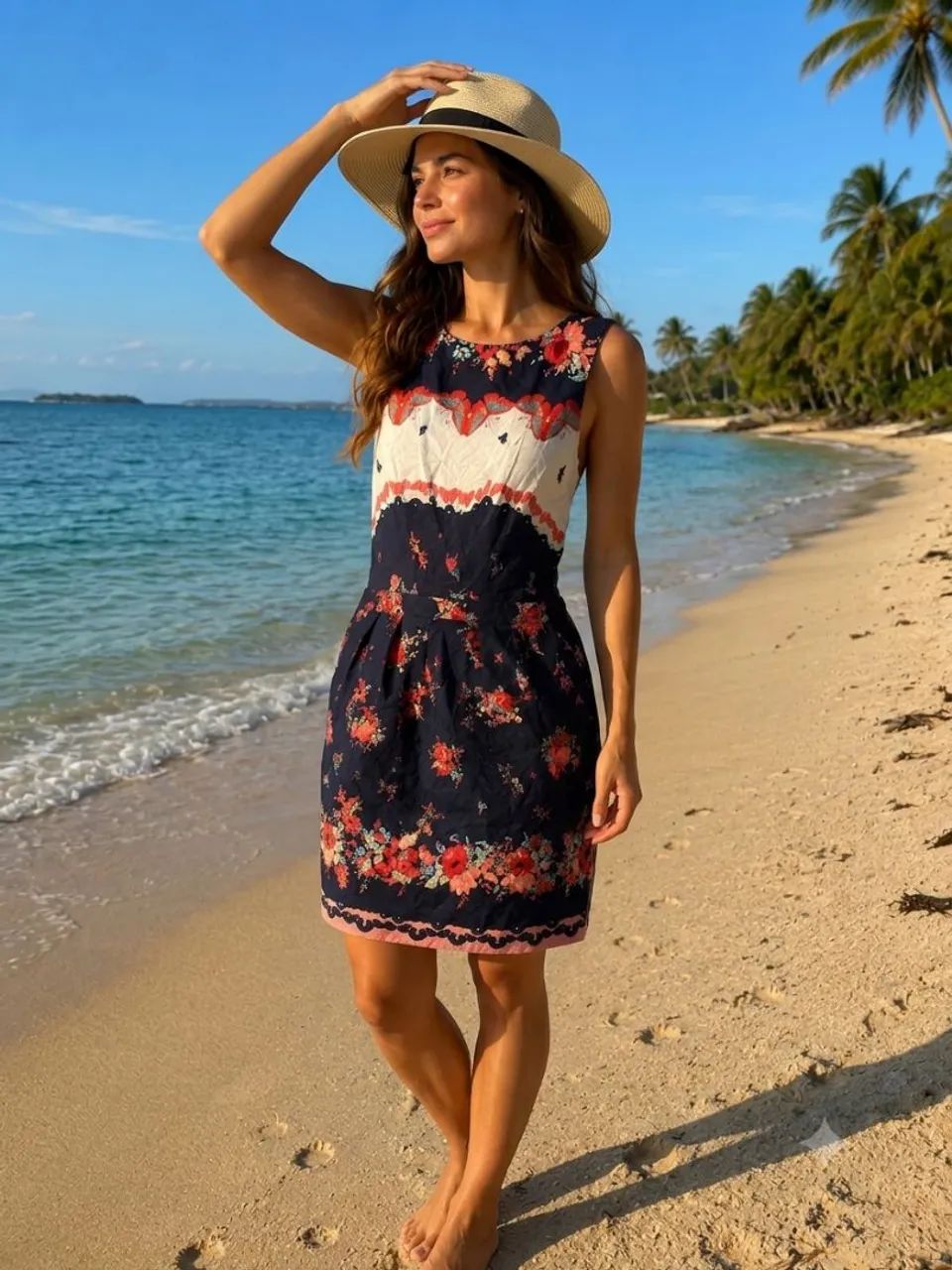 Vestido m farm viscose zíper lateral 