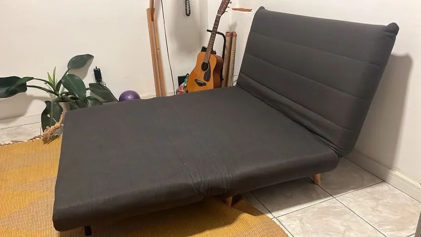 Sofá-Cama 2 Lugares Casal Cinza Escuro