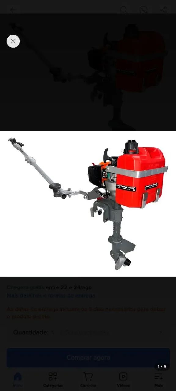 Motor jet turbo 3.5 hp usado 2 vezes