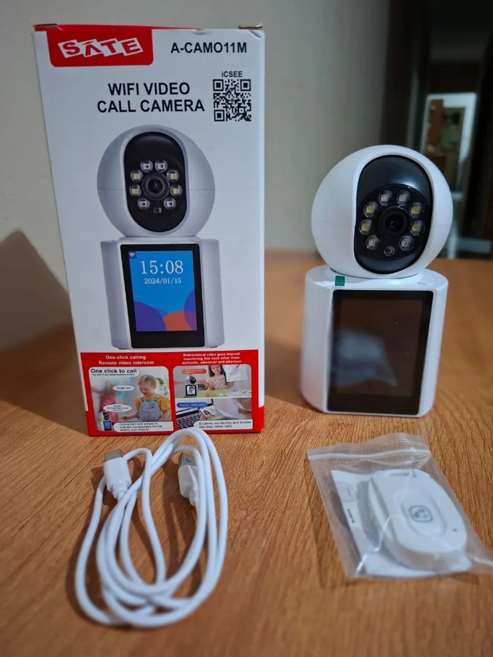 Câmera Wi-Fi Inteligente com Chamada de Vídeo | Visão Noturna | A-CAM011M | Nova