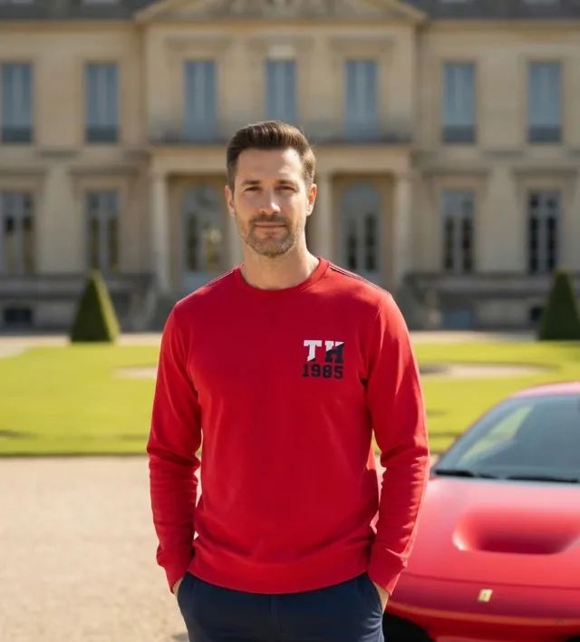 Sueter Tommy Hilfiger - Edição exclusiva e limitada Estadunidense, vermelho