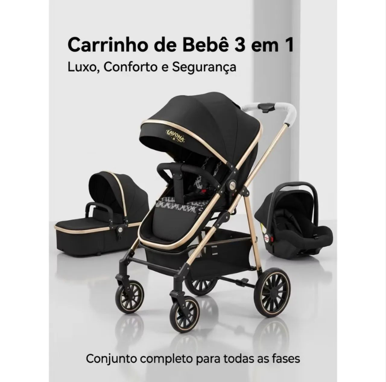 Carrinho de bebê PREMIUM + bebê conforto 