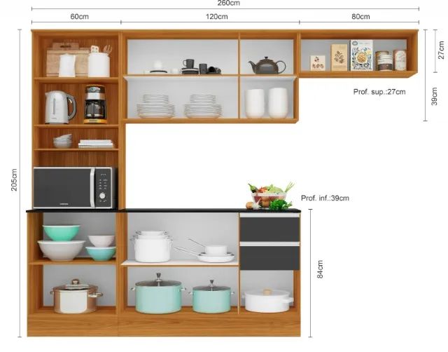 Cozinha Compacta Paris  2,60 com Balcão - Foto 2