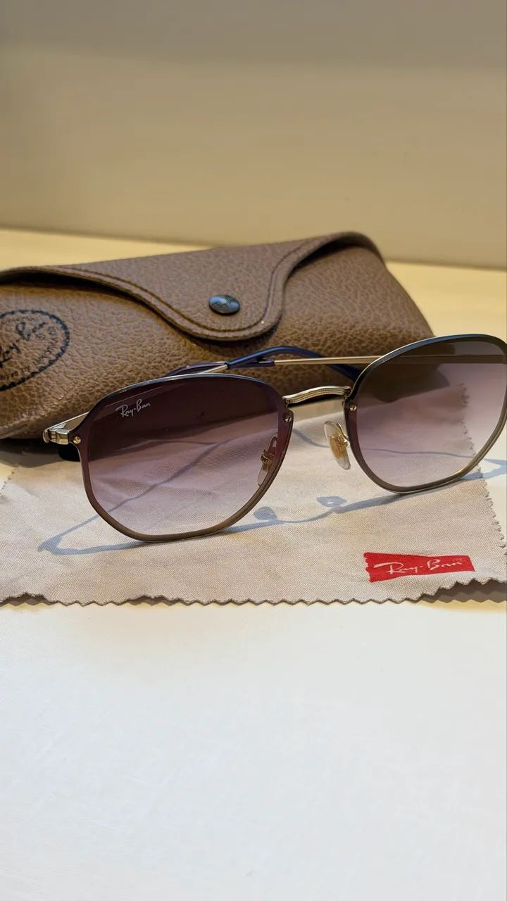 óculos de sol ray ban blaze hexagonal rb3579n - Foto 5