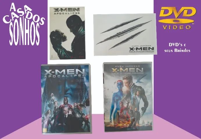 DVD X-Men - 4 Dvd's sendo 2 Duplos Originais + Brindes - CDs, DVDs