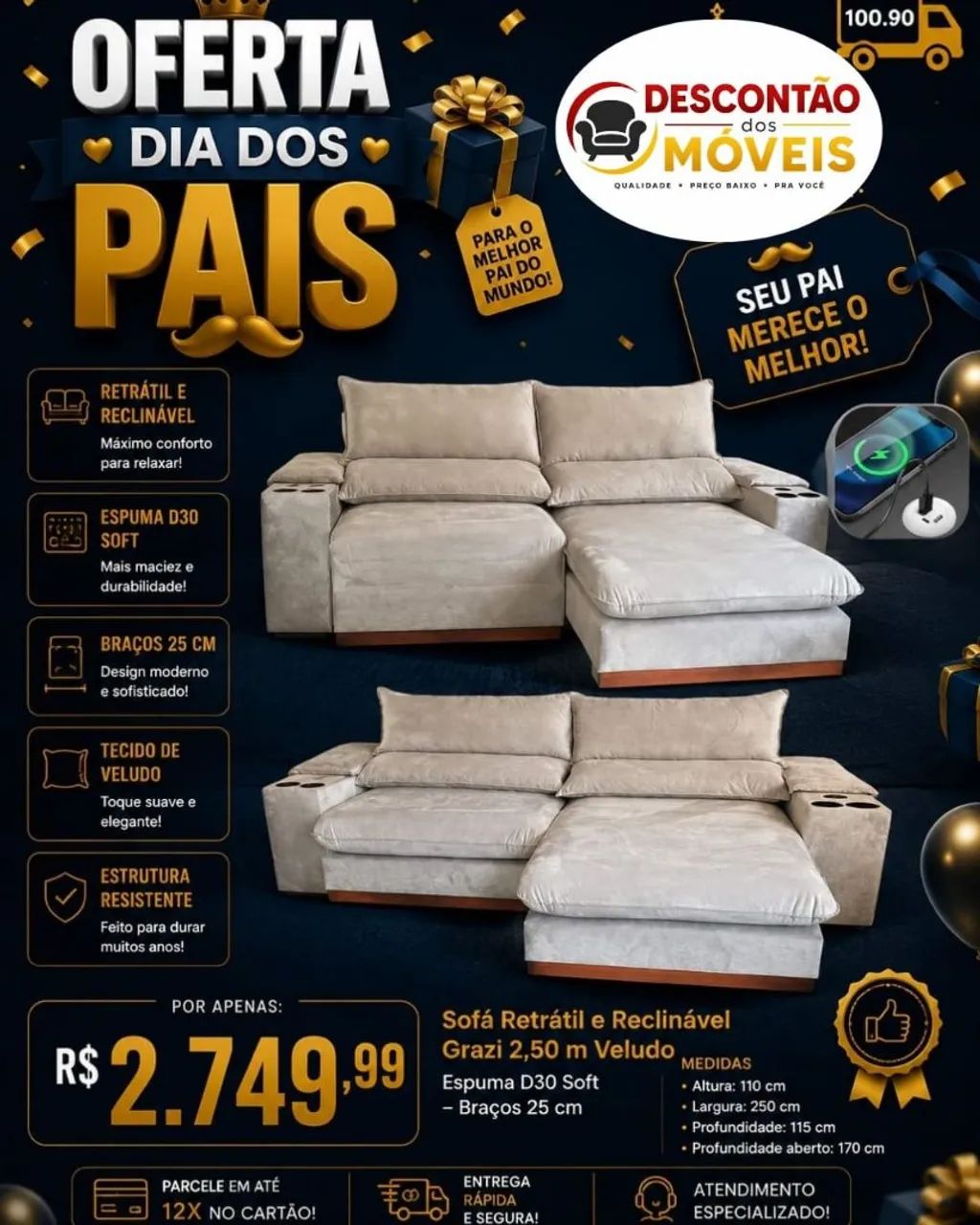 Sofá Retrátil 