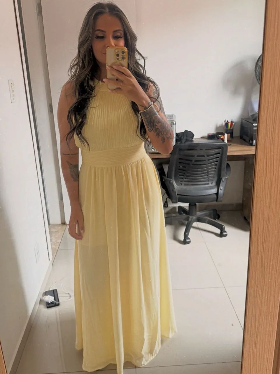 Vestido Amarelo Manteiga 