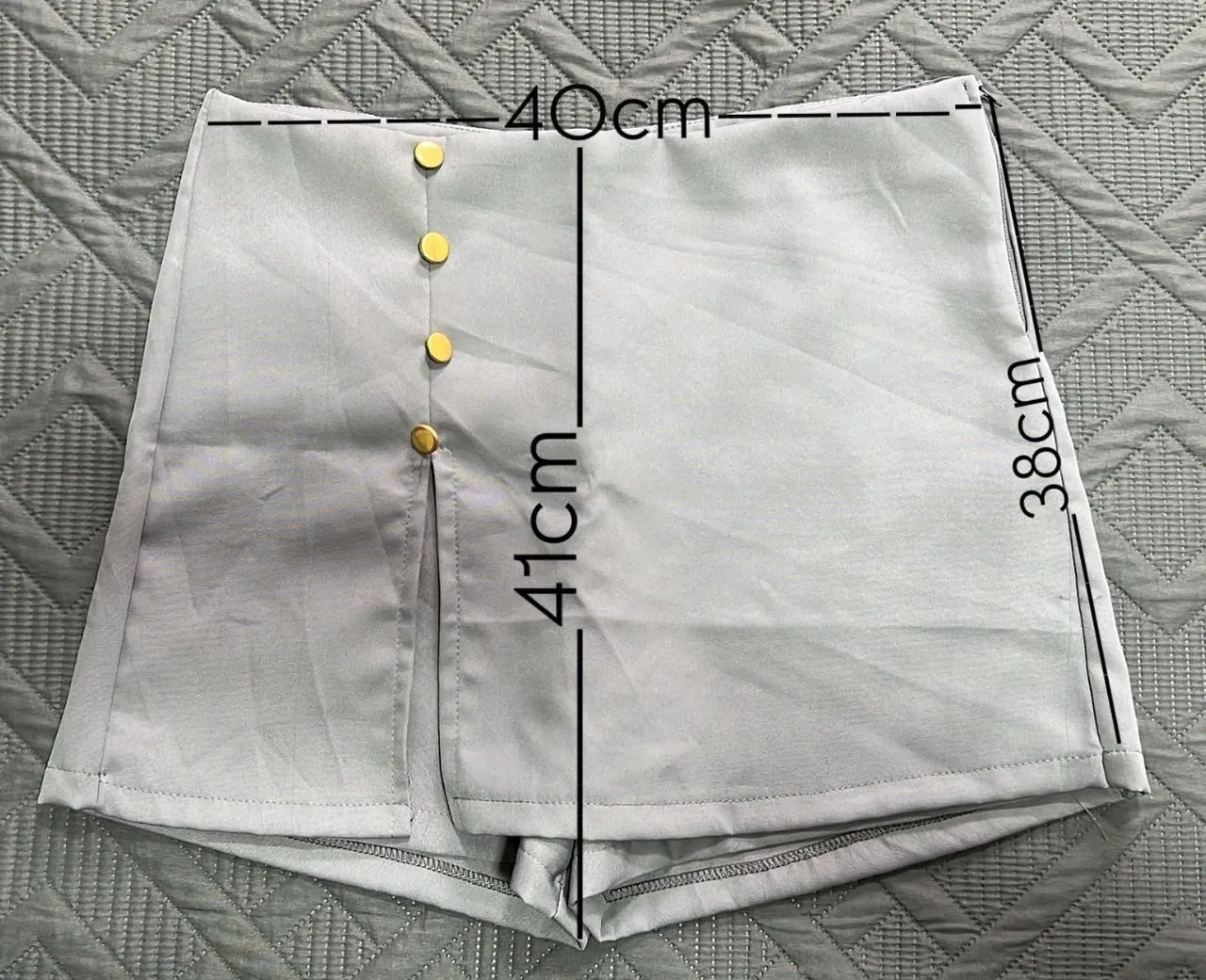 Short saia alfaiataria cinza  - Foto 4