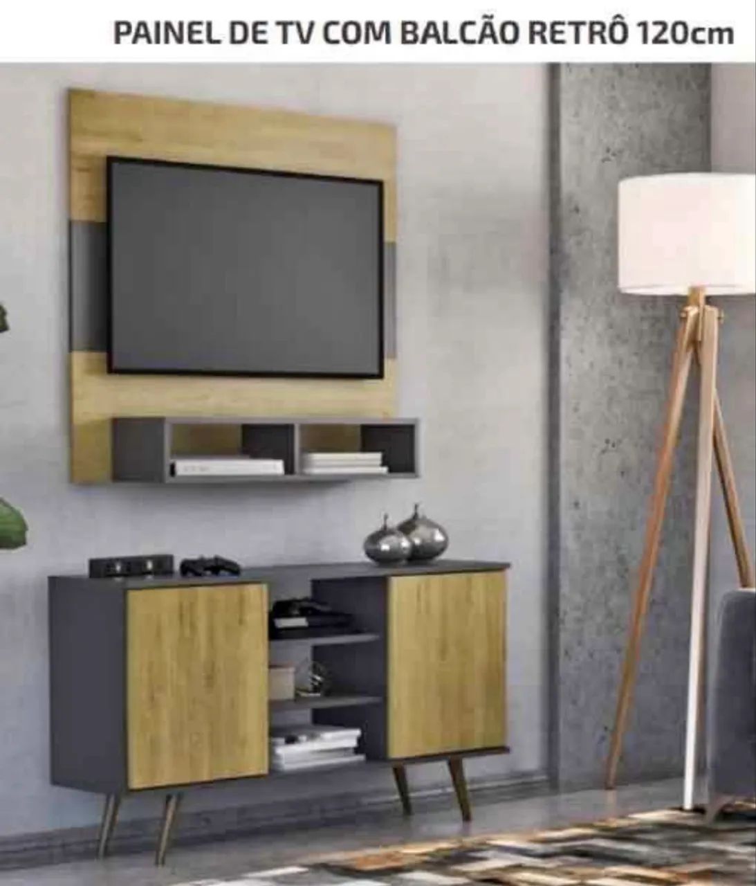 Balcão Retro + Painel 120cm(Novo)