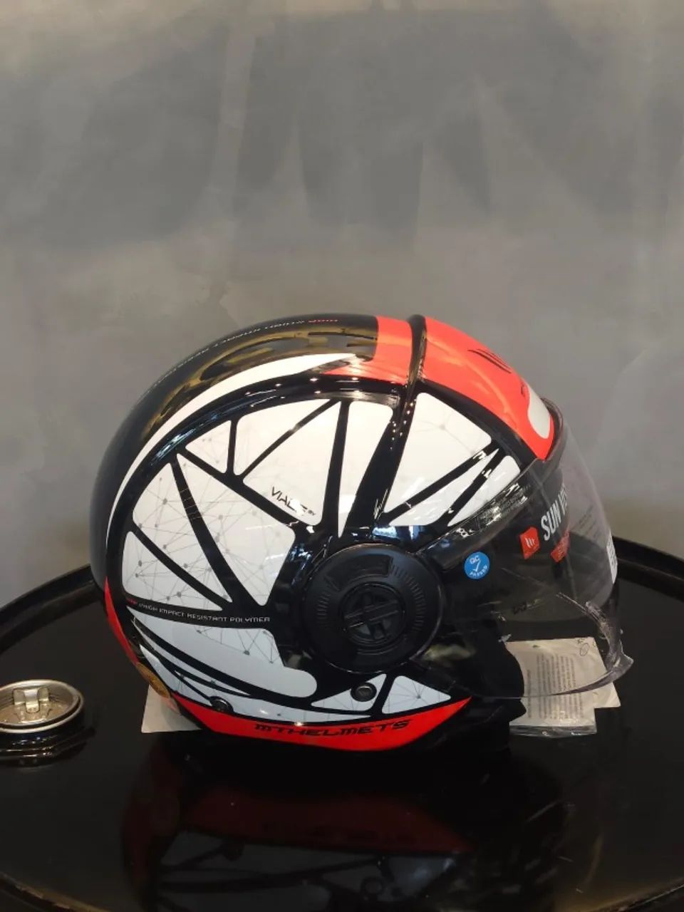 Capacete MT Viale SV Daven A5 - Preto/Vermelho - Acessórios de