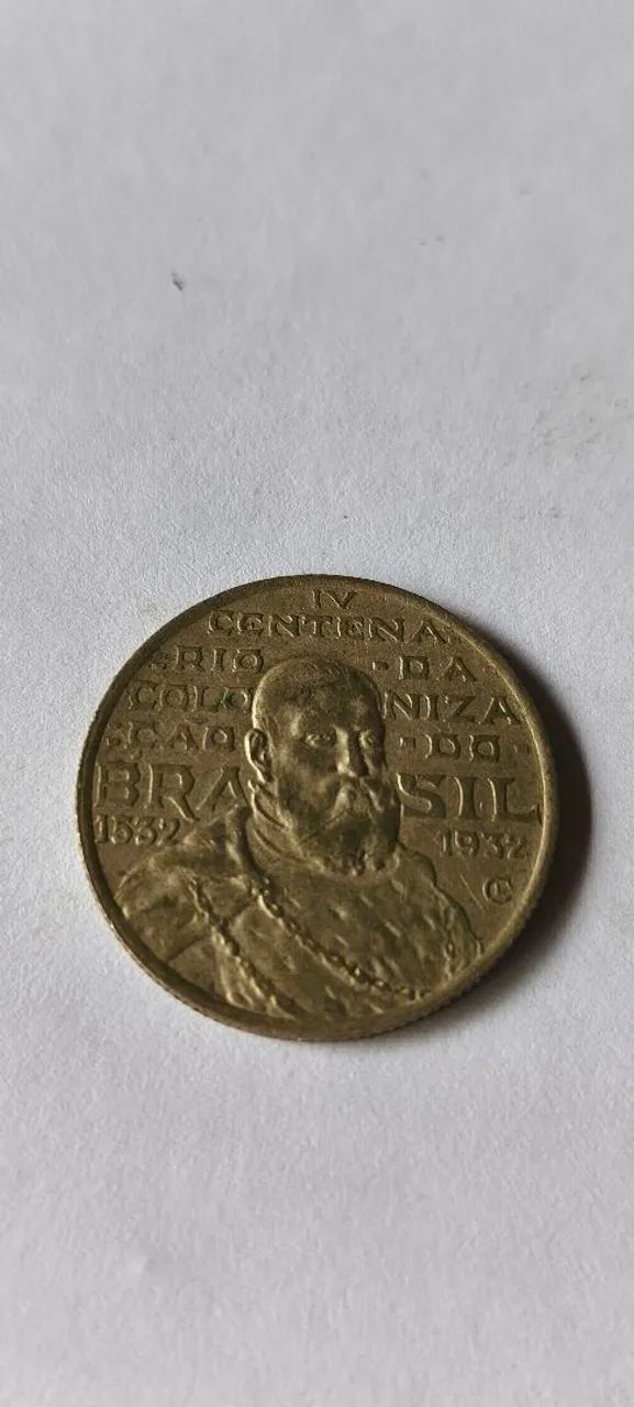 Moeda  de Prata 1932 2000 Réis  - Foto 3