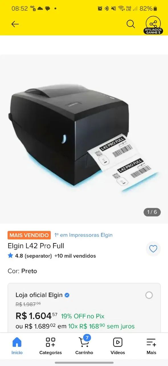 Impressora termica De etiqueta Elgin L42  - Foto 2