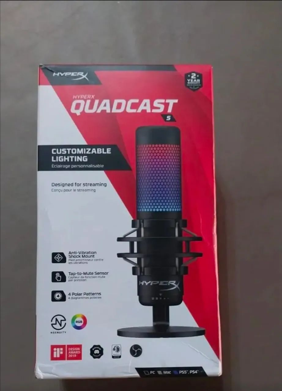 Microfone Gamer HyperX QuadCast S - Foto 3