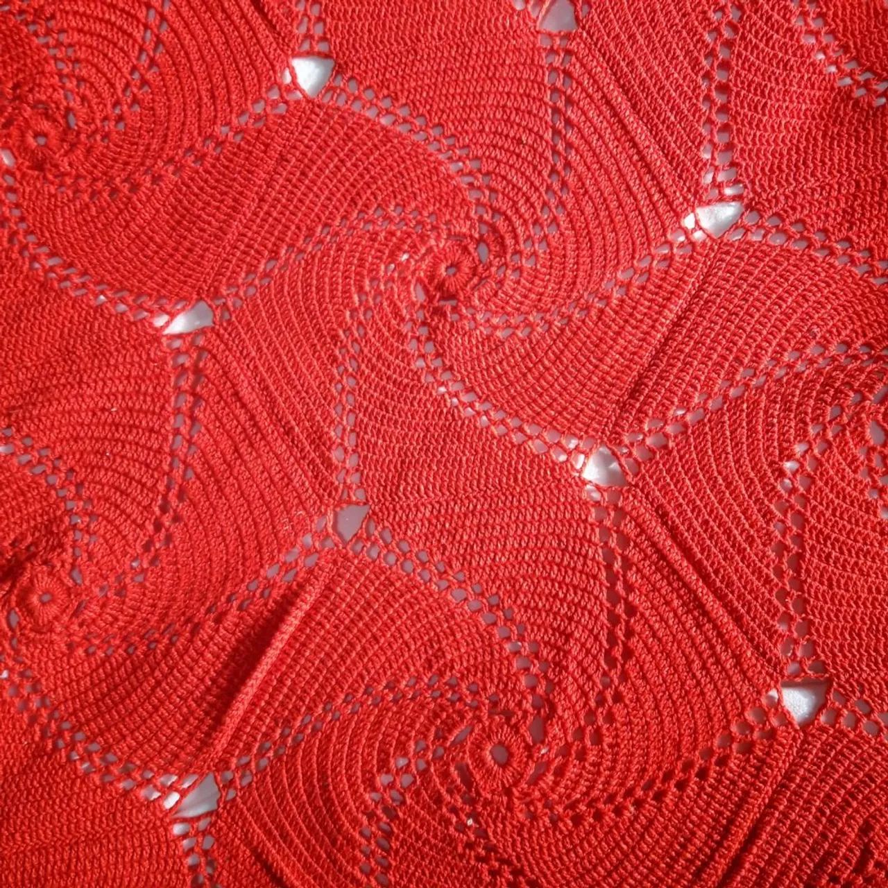 Colcha / Cobre-leito Vermelho Bordado - Foto 2