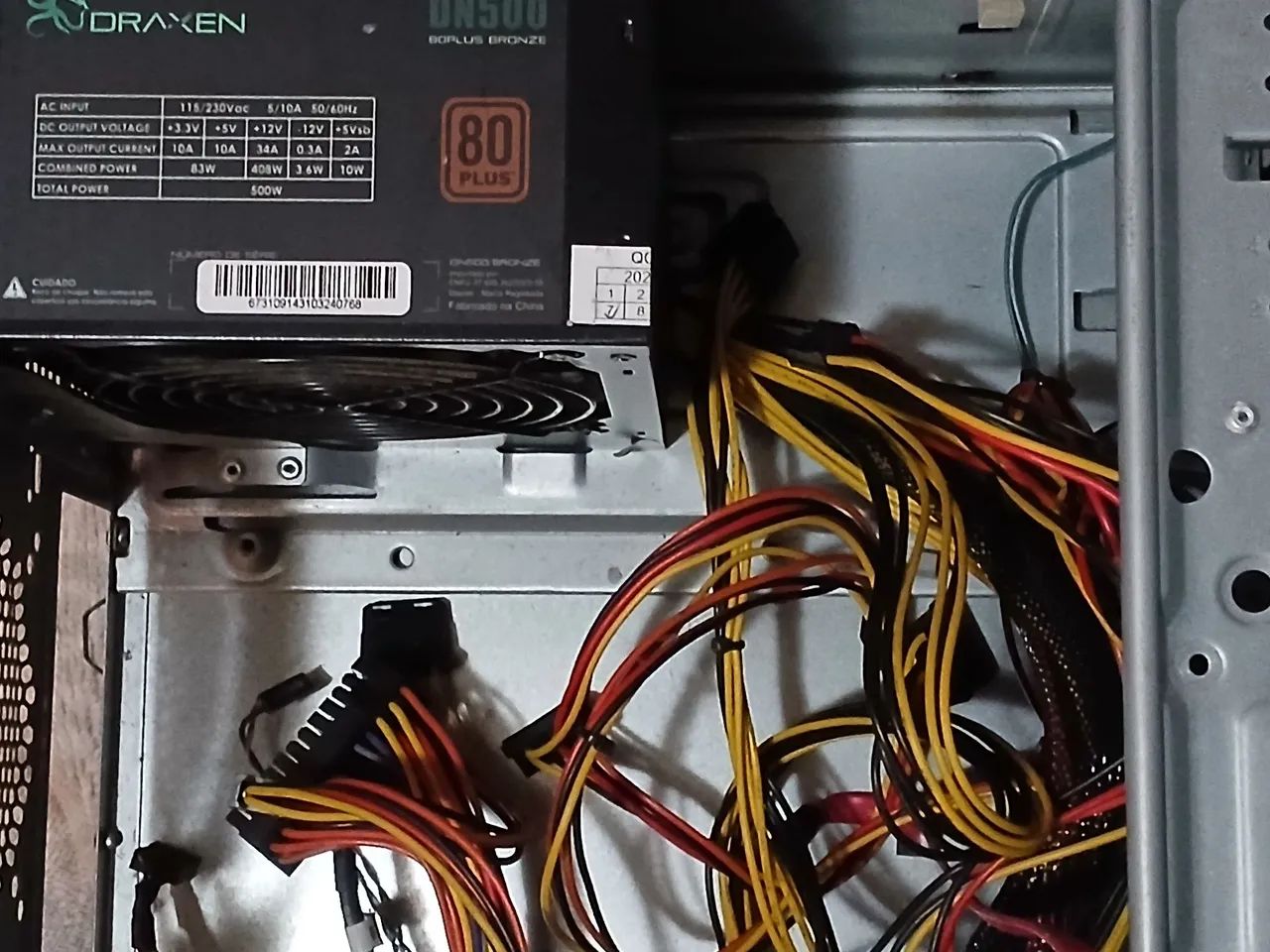 Fonte ATX Draxen DN500 500W 80 Plus Usado e Funcionando  - Foto 3